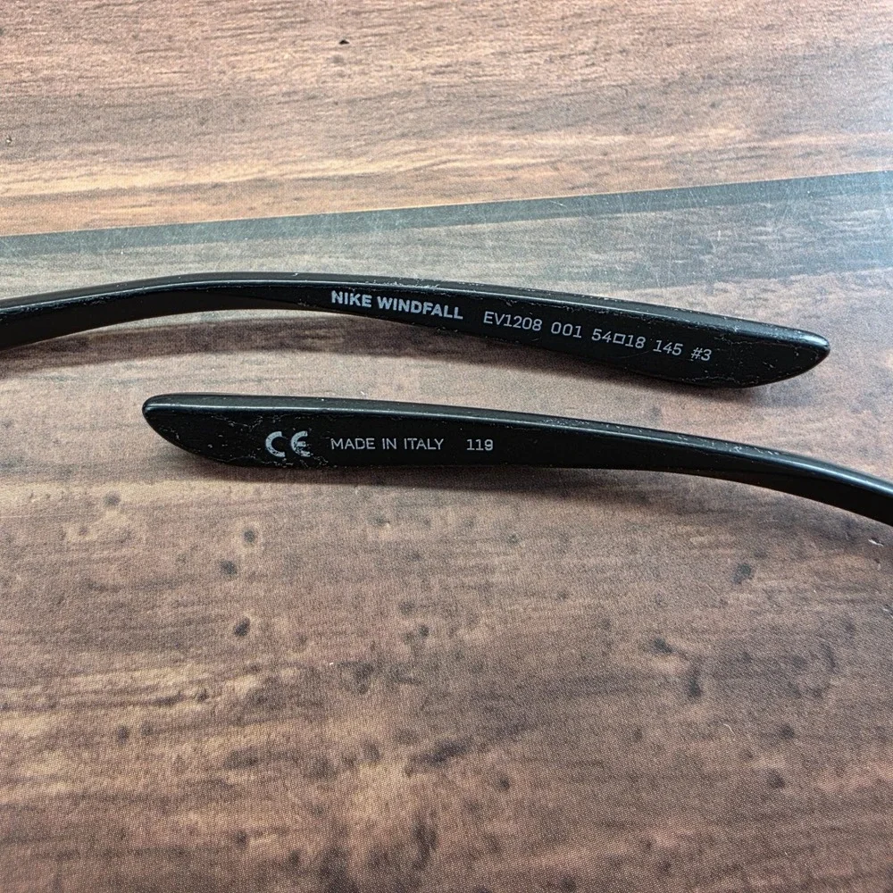 Nike Windfall EV1208 001 Replacement Temple Arms Matte Black 145mm Made in Italy